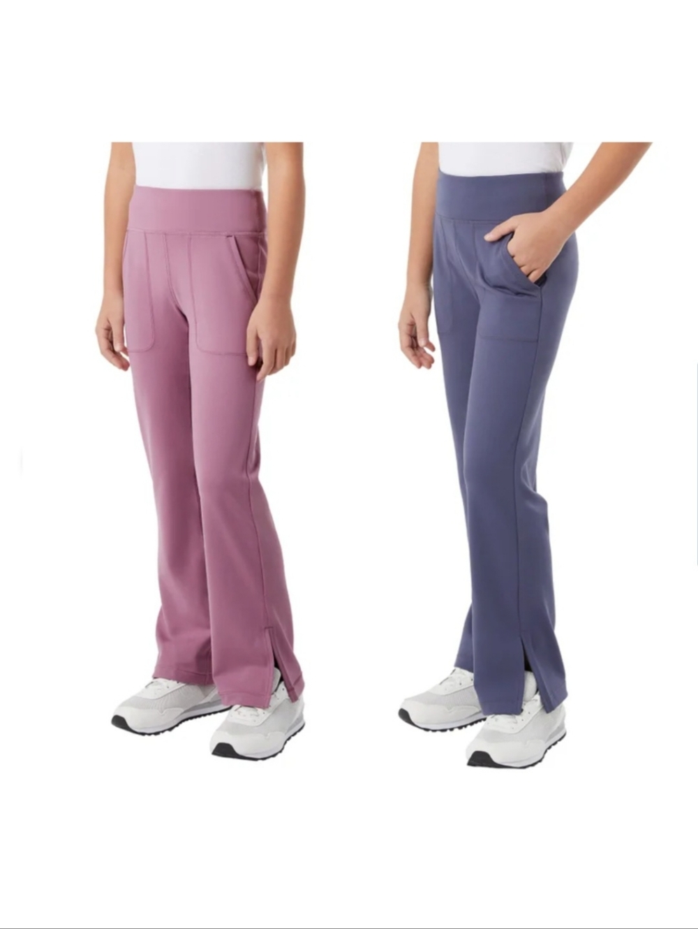 NWT 32 Degrees Youth Girl's Flare Legging Pants 2- Pack Pink/Gray M(10/12)